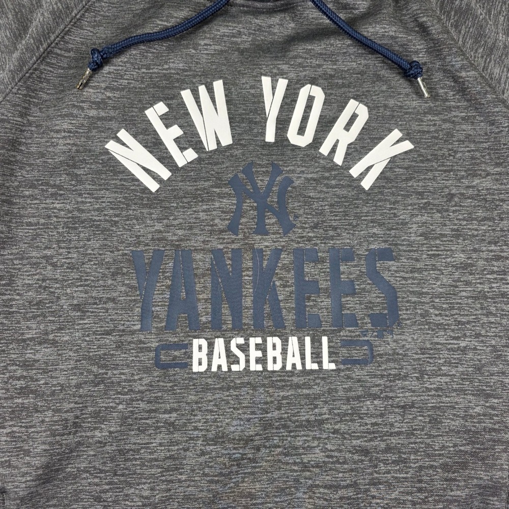 Fanatics Mens Large New York Yankees Baseball Hoodie Gray Heather Fleece Lined - Picture 3 of 7